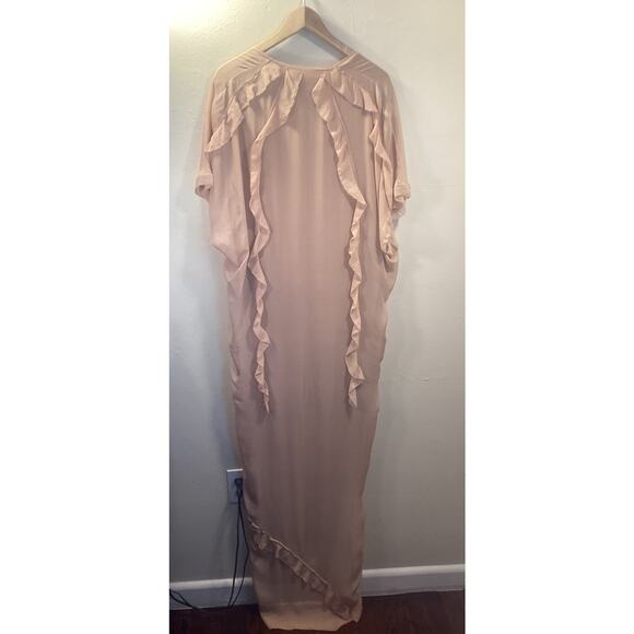 Chic Beige Maxi Dress with Ruffle Accents - Picture 5 of 9